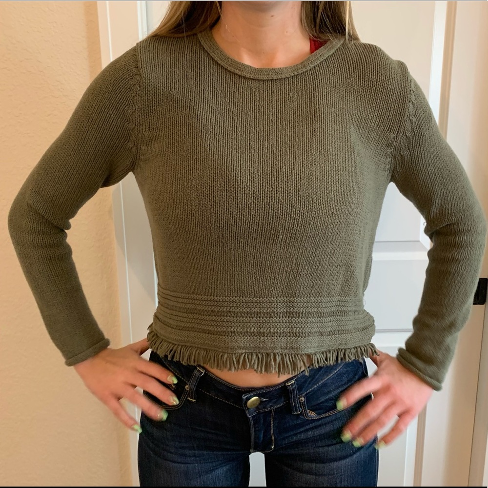 Cropped knit sweater